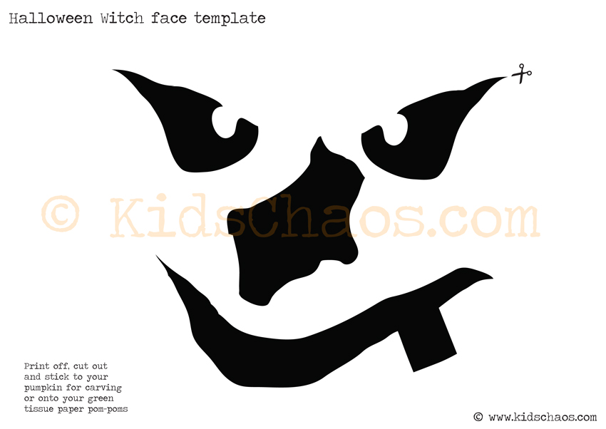 halloween witch face template